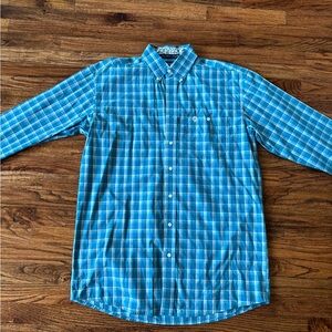 Wrangler Turquoise Checkered Men's Shirt